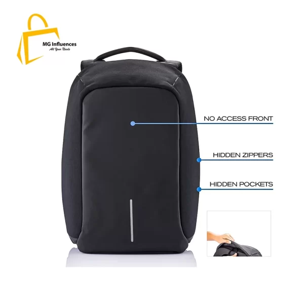 Anti Theft Laptop Backpack With USB Charger Port, Black-4