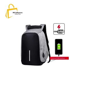 Anti Theft Laptop Backpack With USB Charger Port Black/Grey-1