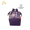Adjustable Large Capacity Printed Mommy Diaper Bag, Cushioned and Waterproof, Purple-1
