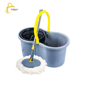 Esqube 360° Spin Mop Set With Easy Wheels And Additional Refill, Grey-1