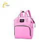 Adjustable Large Capacity Printed Mommy Diaper Bag, Cushioned and Waterproof, Pink-1