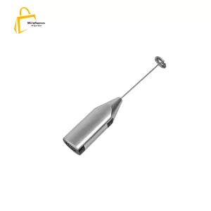 Portable Food Safe Handheld Automatic Milk Frother Foam Maker Coffee Blender for Whisk Drink Coffee, Silver and black-1
