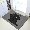 Cute Black Cat Absorbent Non-Slip Door Mat, Multicolor-2