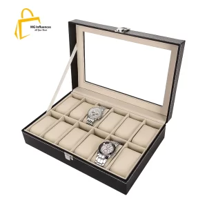 12 compartments watch organizer - leather