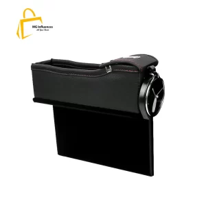 Multifunctional Leather Seat Gap Storage Box, Black-1