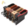 Multifunctional Leather Seat Gap Storage Box, Dark Brown and Black-4