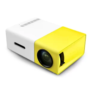 Portable hvga 400 lumen's led projector - Model YG300 for Home Theater Video, White And Yellow-1