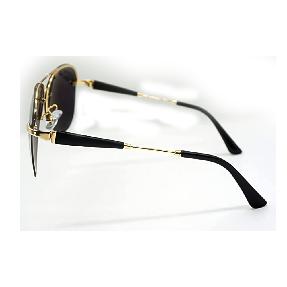 Men's Fashion Retro Polarized Aviator Sunglasses, Gold & Grey-2