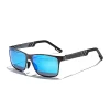 Men's Fashion Square Polarized Aviator Sunglasses with UV400, Grey & Blue-1