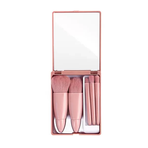 5PCS Soft Fluffy Makeup Brush Set for Cosmetic Powder, Eye Shadow, Foundation, Blush, Blending, Pink-2