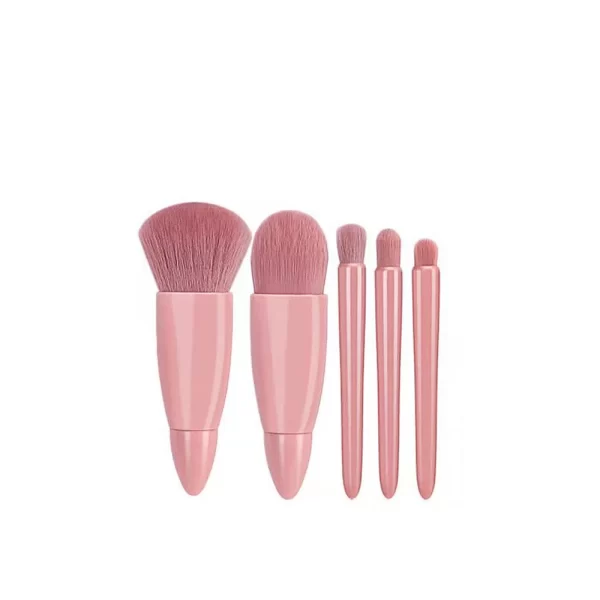 5PCS Soft Fluffy Makeup Brush Set for Cosmetic Powder, Eye Shadow, Foundation, Blush, Blending, Pink-3
