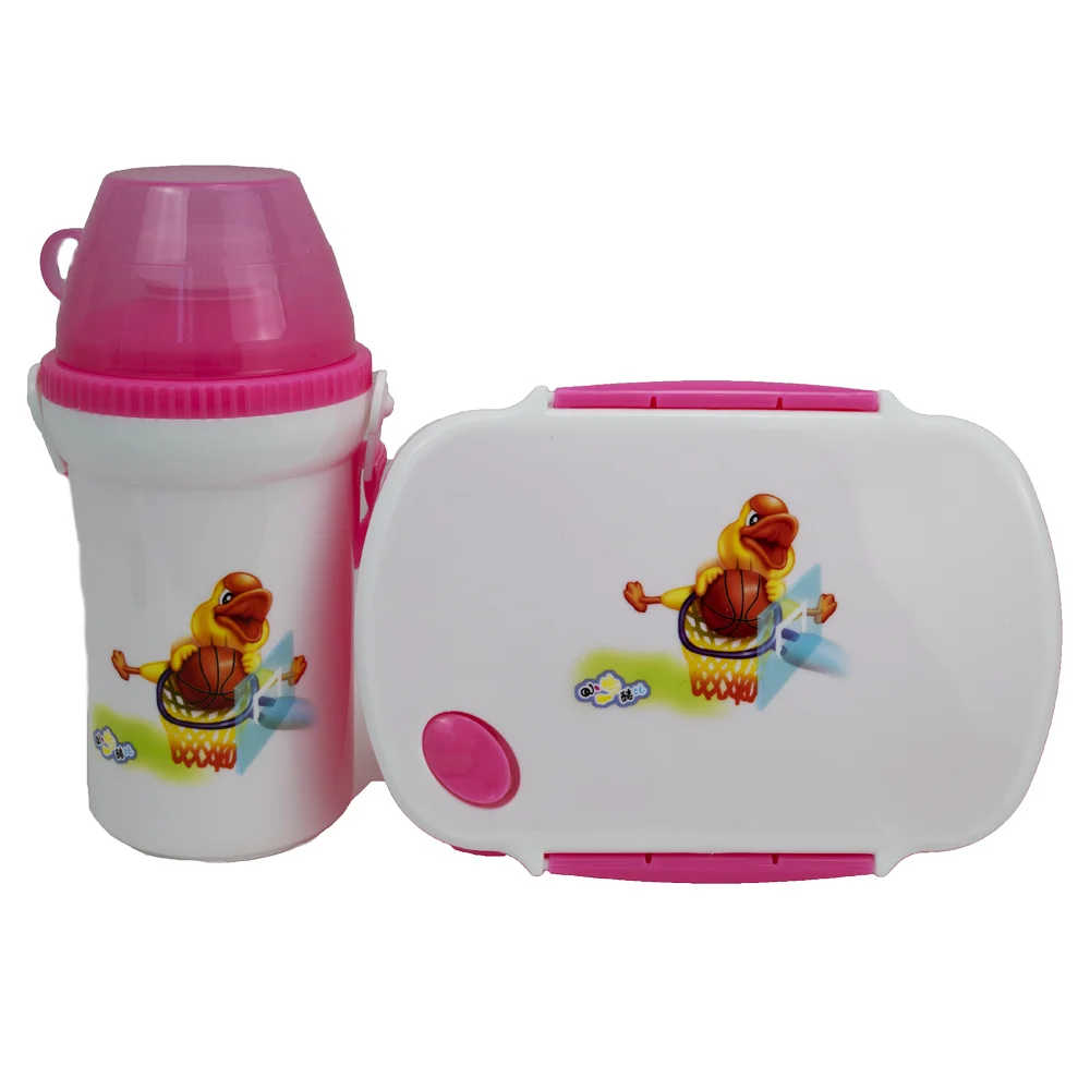 Kids Lunch Box with Water Bottle in Pink Color -1
