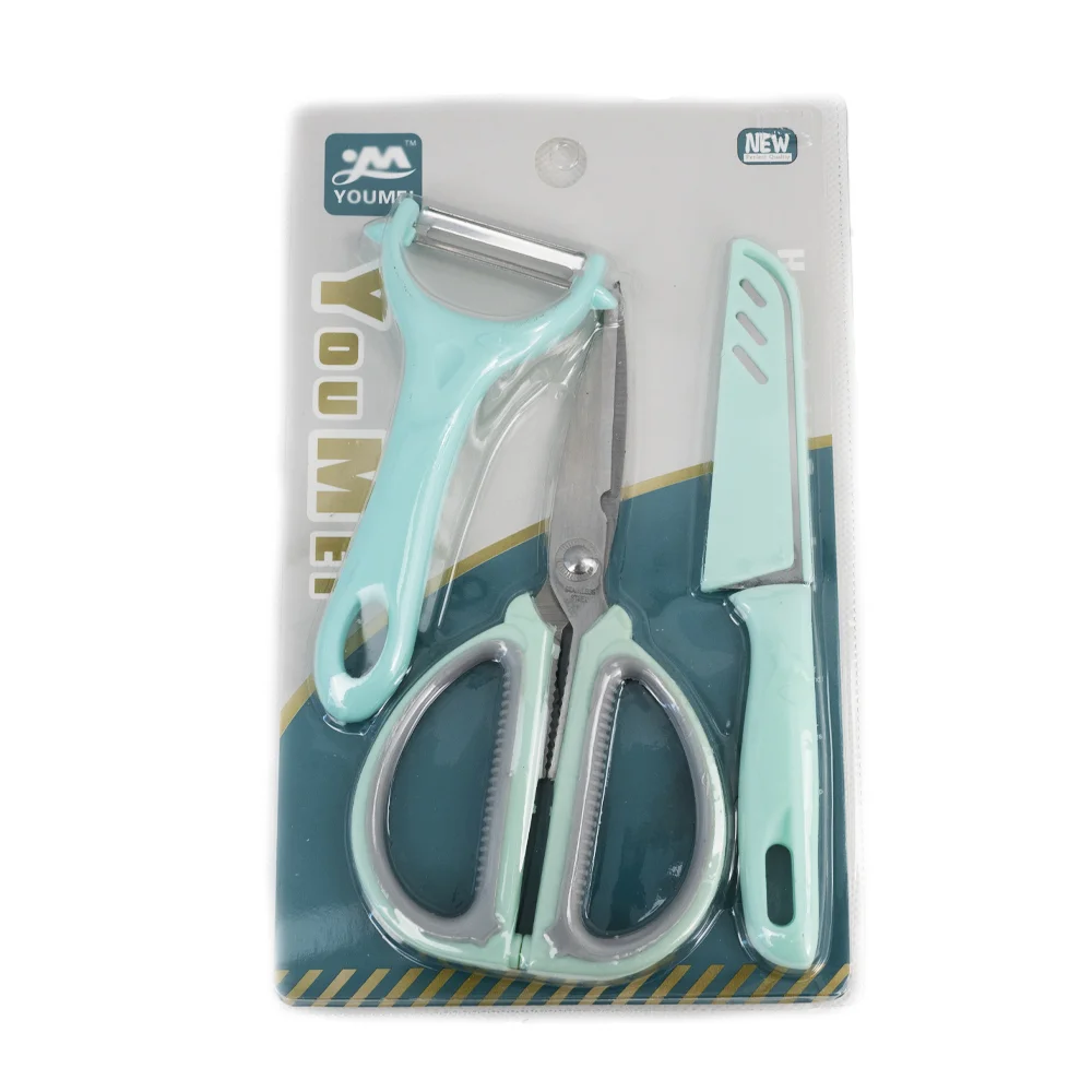 Stainless Steel Cutlery Set with Knife, Scissor and Peeler