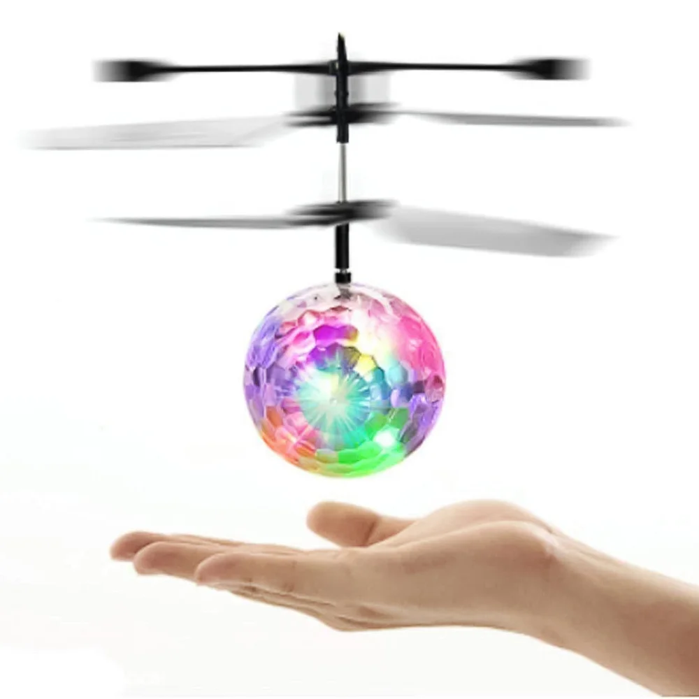 Flying Ball Toy with Built-in LED Light - Disco Flying Helicopter -1