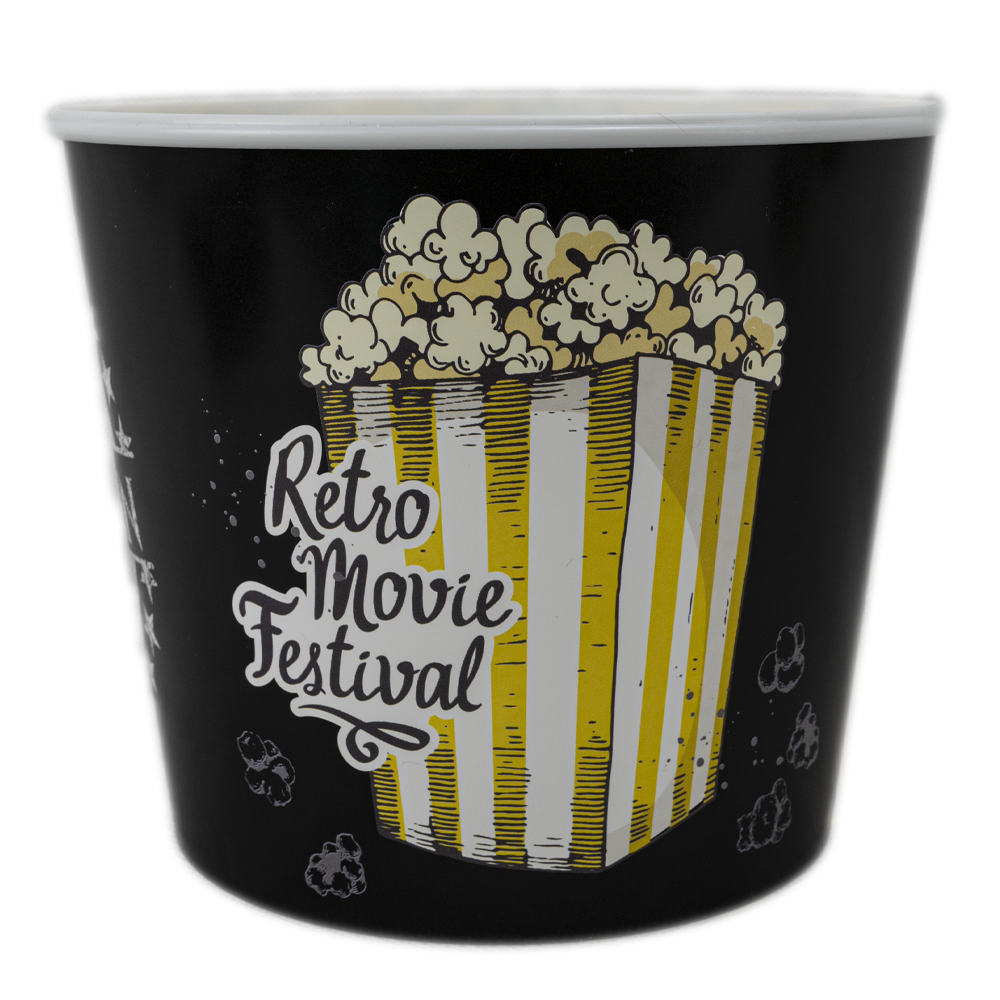 retro style popcorn boxes - black & yellow