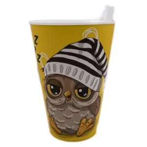 cute owl printed baby training sippy cup