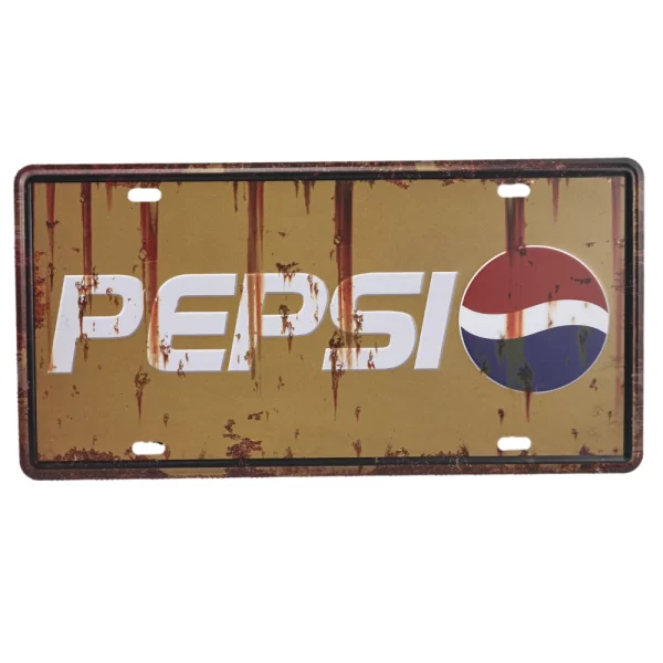 Wall hanging ornaments - pepsi license plate sign