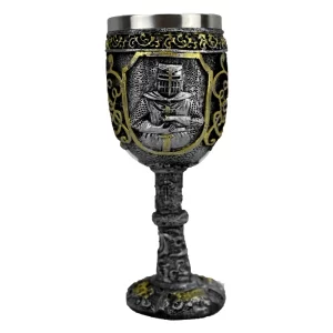 antique wine glasses - knight goblet