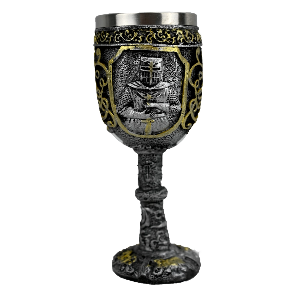 antique wine glasses - knight goblet