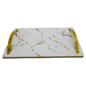 golden white serving tray