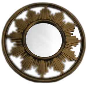 decorative mirrors - golden rays wall mirror