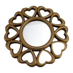 makeup mirror - golden hearts wall mirror