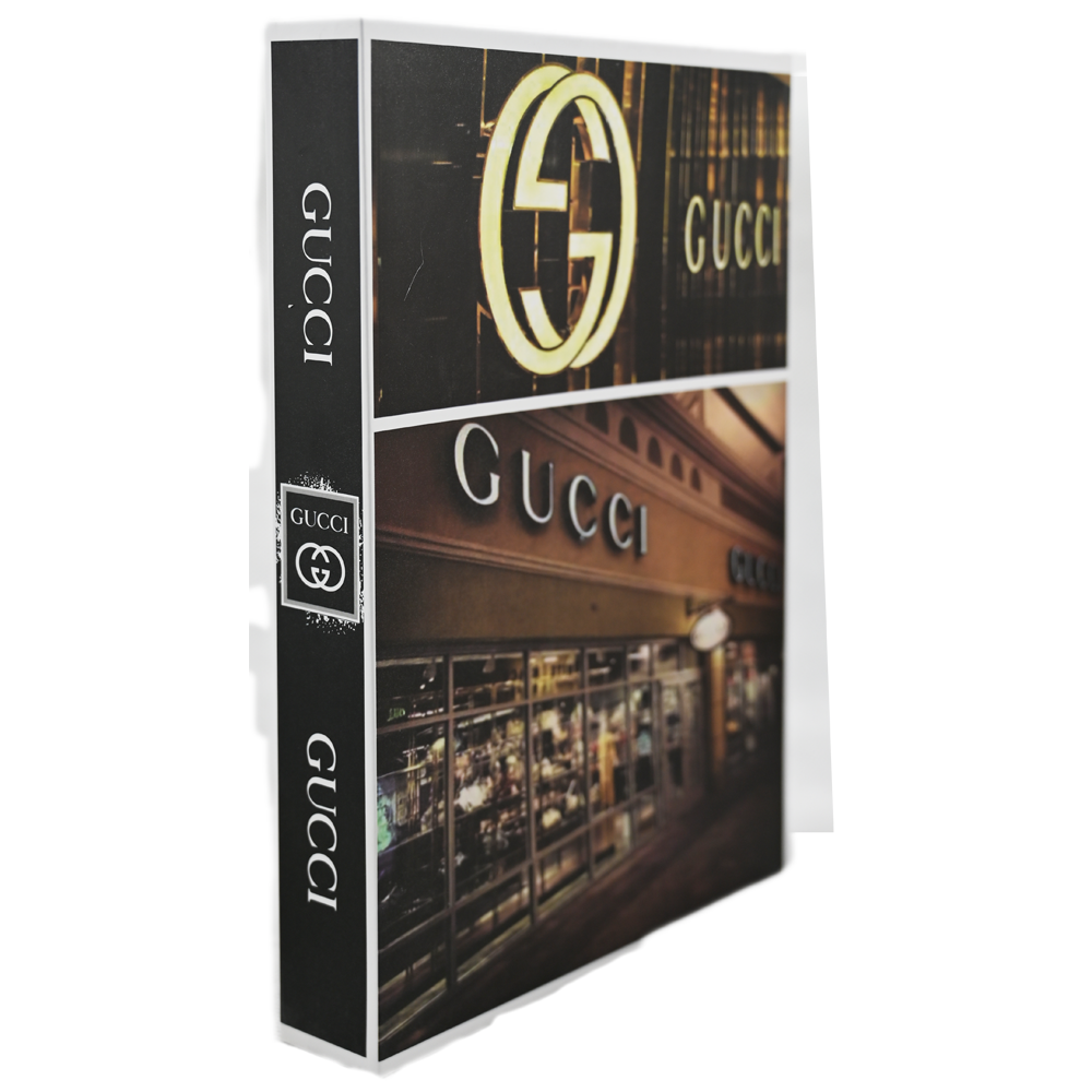 fake decorative books - gucci logo book