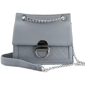 Ladies bags- quilted mini grey shoulder bag