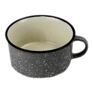ceramic gray soup mug