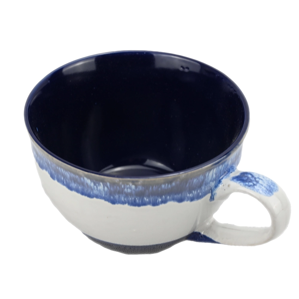ceramic blue white soup mug