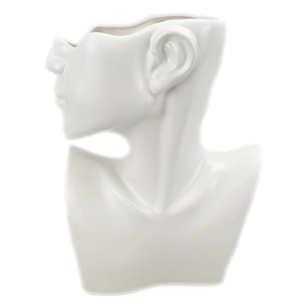 mannequin face white vase