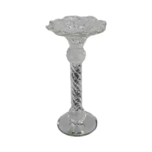 crystal pillar candle stand with base