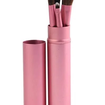 Pink Eyeshadow Brush Set, 5 Pieces Face Brush Set, Makeup Brush Case To Keep Brush Cleaner, Pink Eyeliner Brush Set Of 5, Pink Blush On Brush Set, Makeup Brush Set Eyeshadow For Beginners